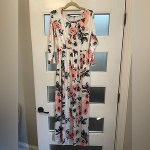 Lightweight, floral maxi dress. Great transitional into fall.